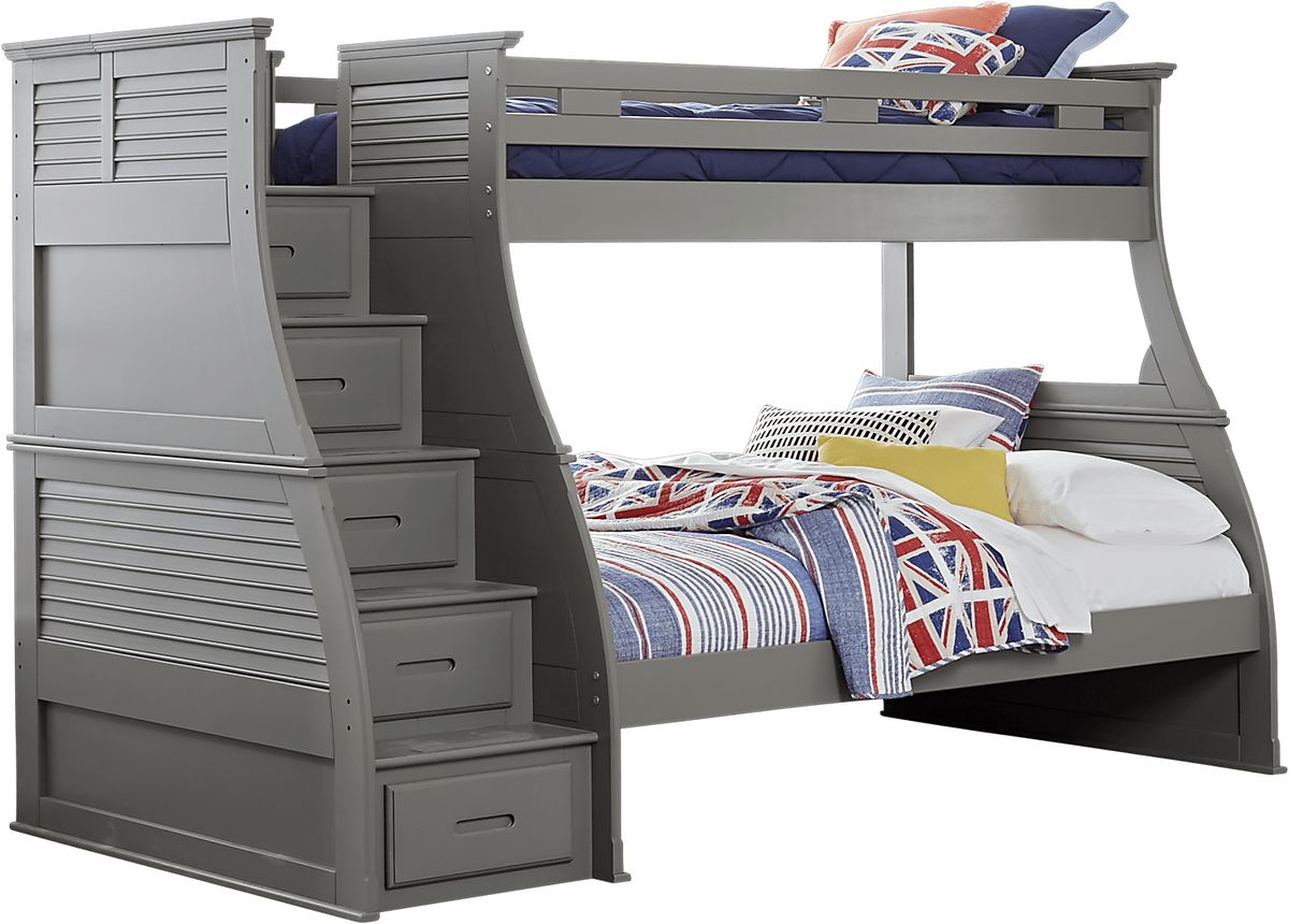 Belmar Gray 4 Pc Twin/Full Step Bunk Bed Rooms to Go