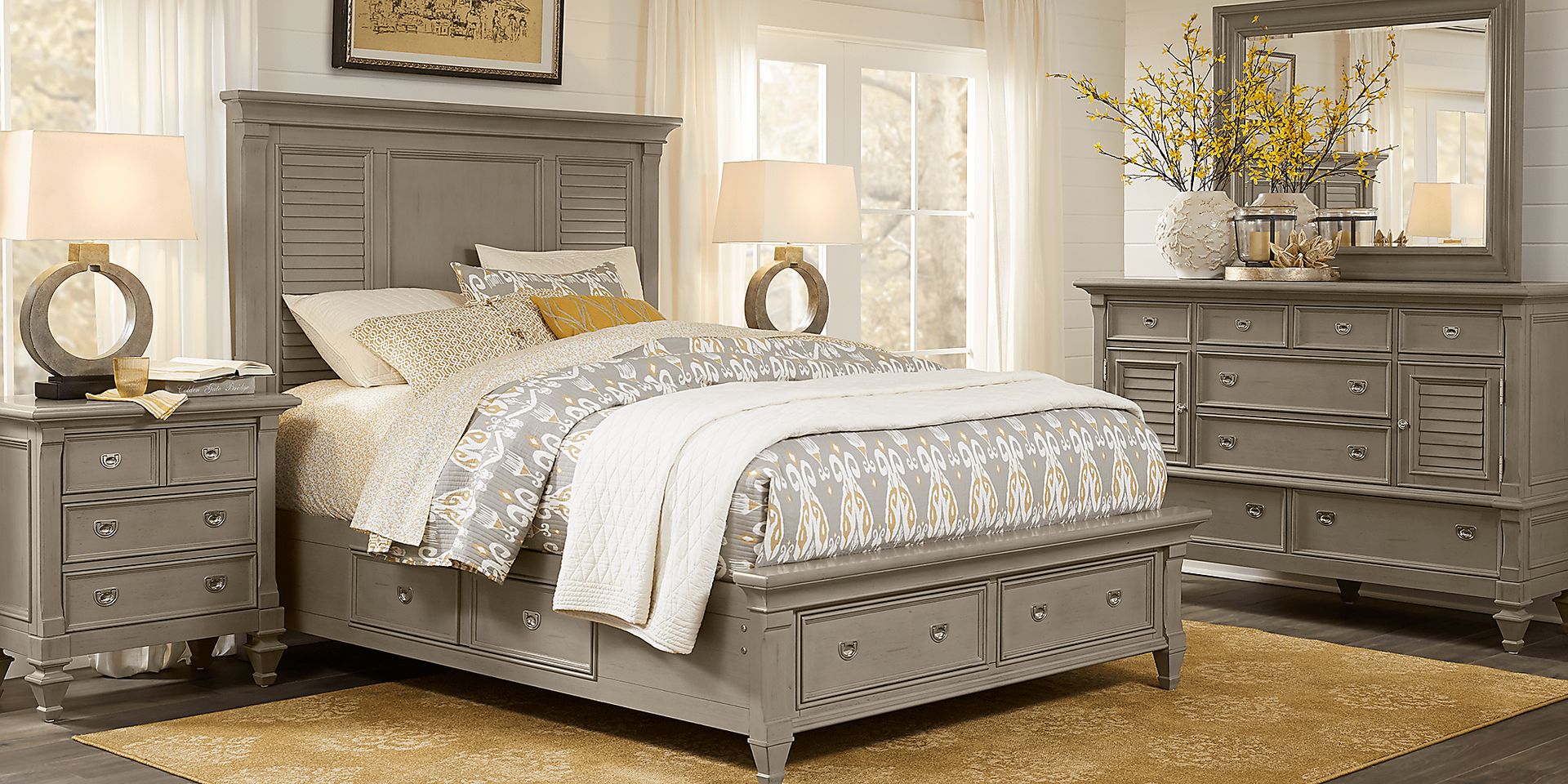 Belmar Gray 5 Pc Queen Panel Bedroom with Storage - Image 1