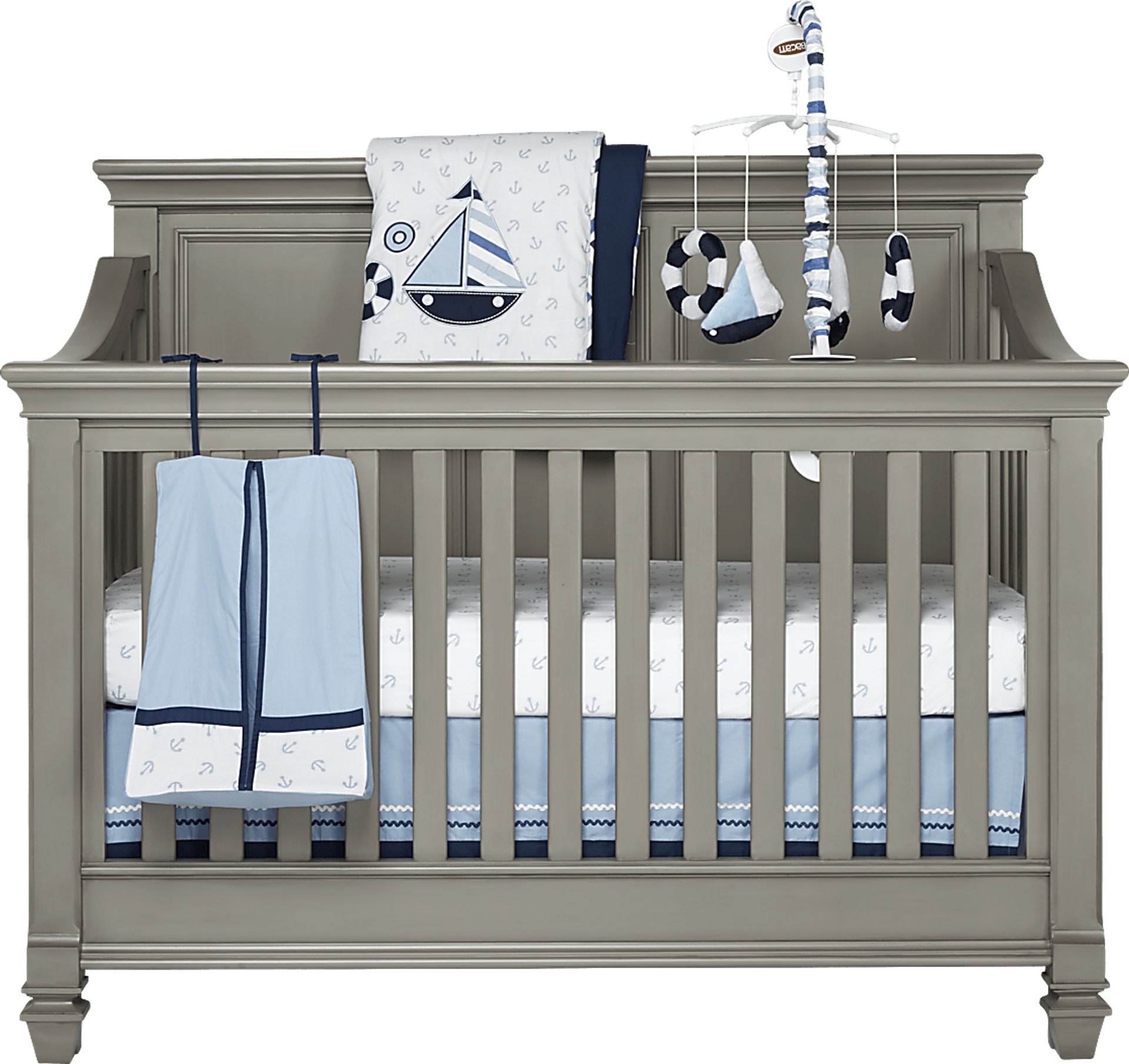 Belmar Gray Crib With Toddler Conversion Rails Rooms to Go