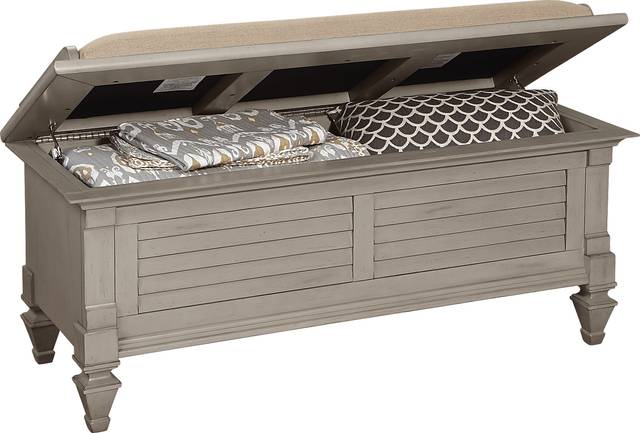 Belmar Gray Storage Bench - Thumbnail - Image 2