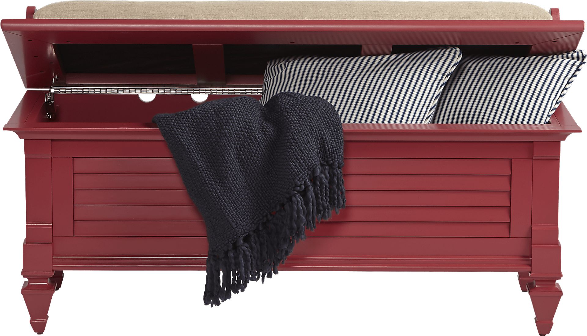 Belmar Red Storage Bench - Image 2
