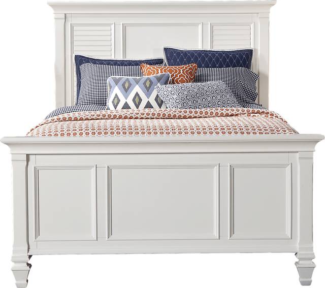 Belmar White 3 Pc Queen Panel Bed - Thumbnail - Image 1