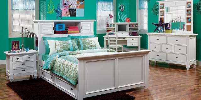 Kids Belmar White 6 Pc Twin Bookcase Bedroom - Thumbnail - Image 1