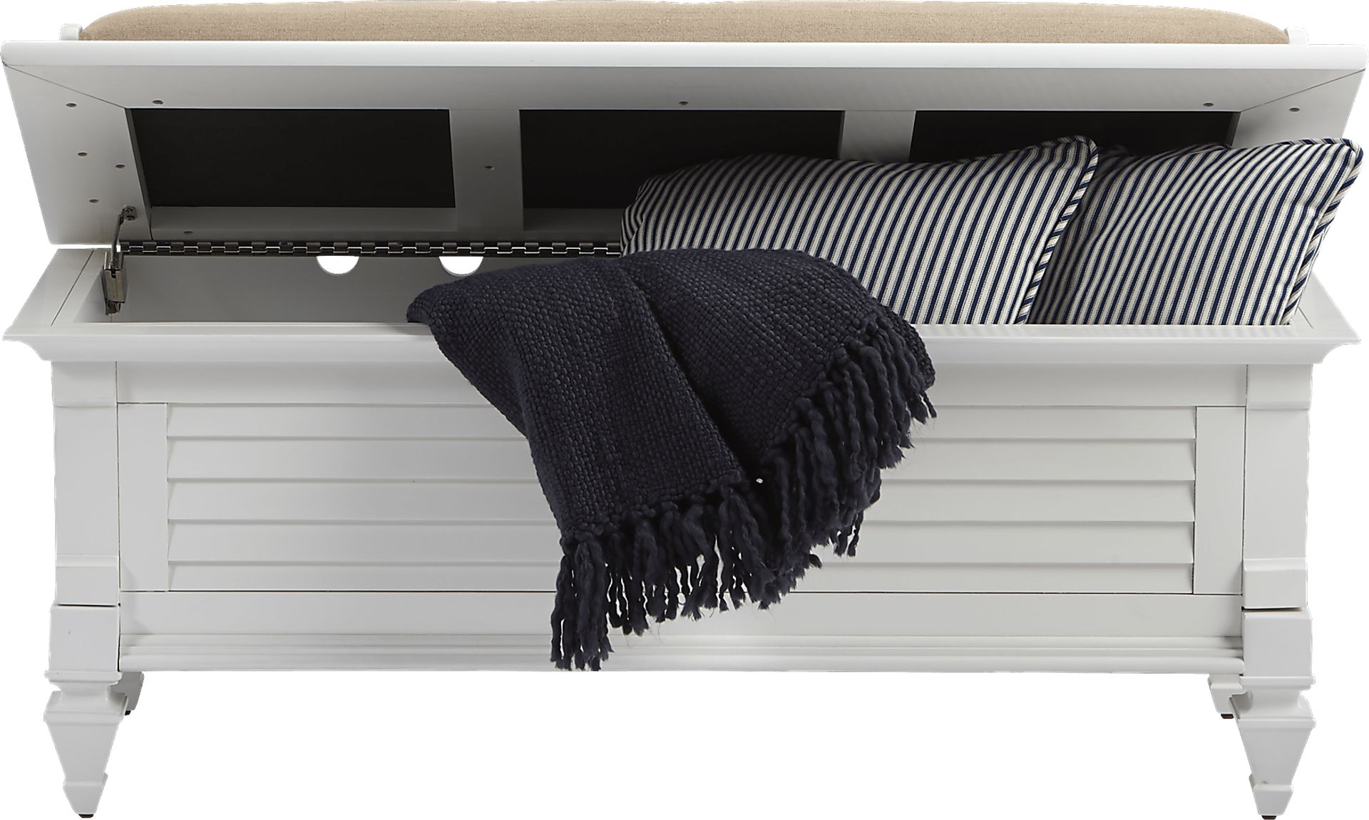 Belmar White Storage Bench - Image 2