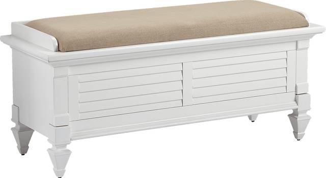 Belmar White Storage Bench - Thumbnail - Image 1