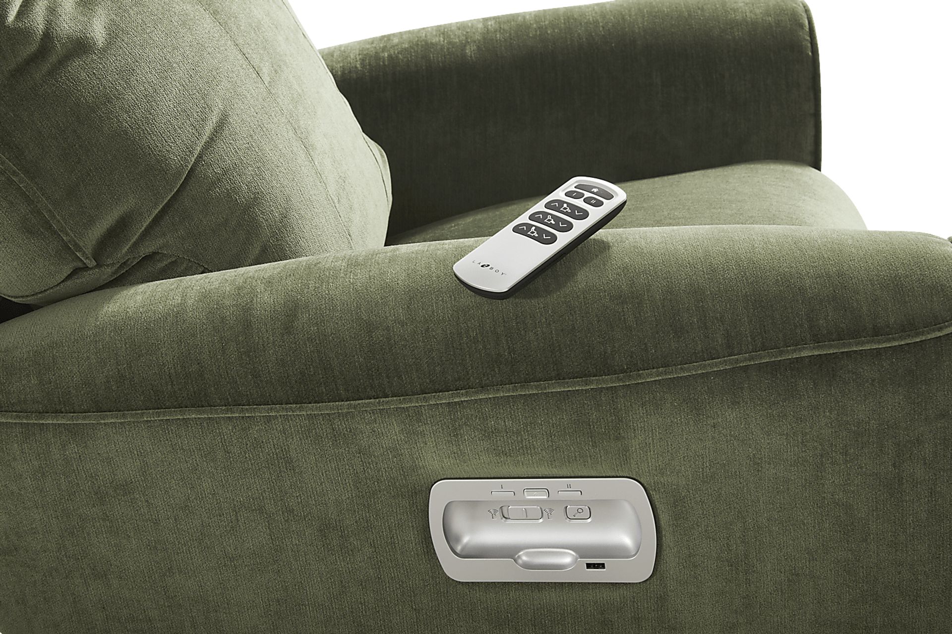 Belmont III Green Dual Power Recliner - Image 6