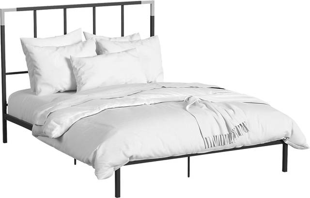 Beloak Black Queen Platform Bed - Thumbnail - Image 1