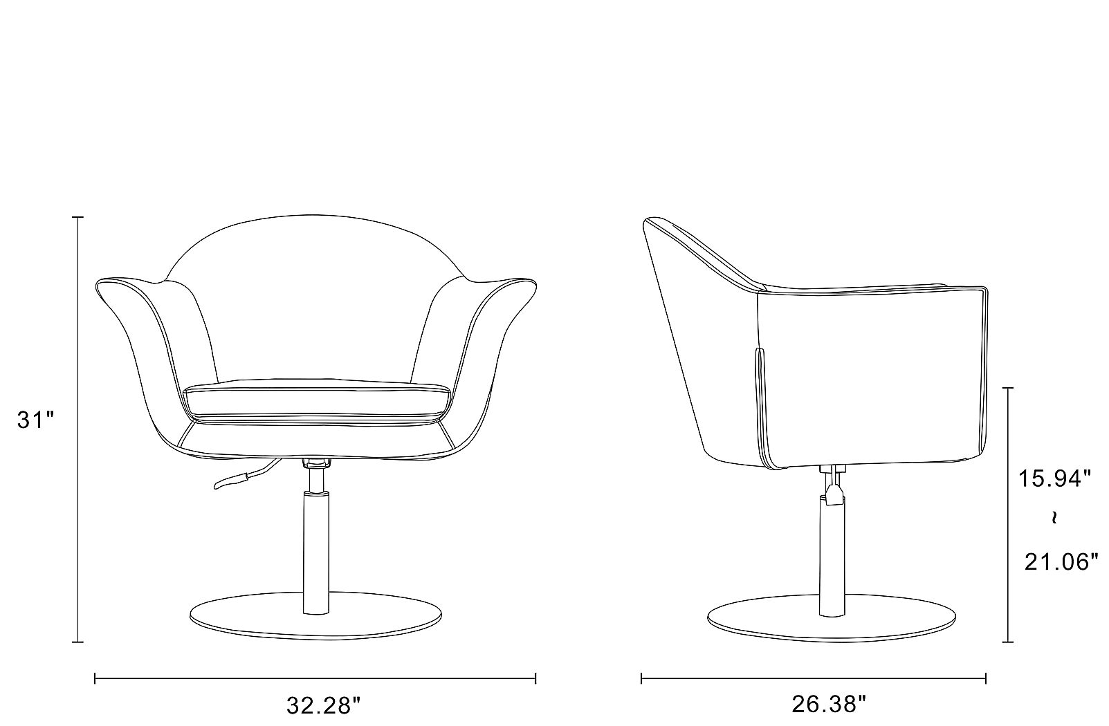 Belon Swivel Accent Chair - Thumbnail 4