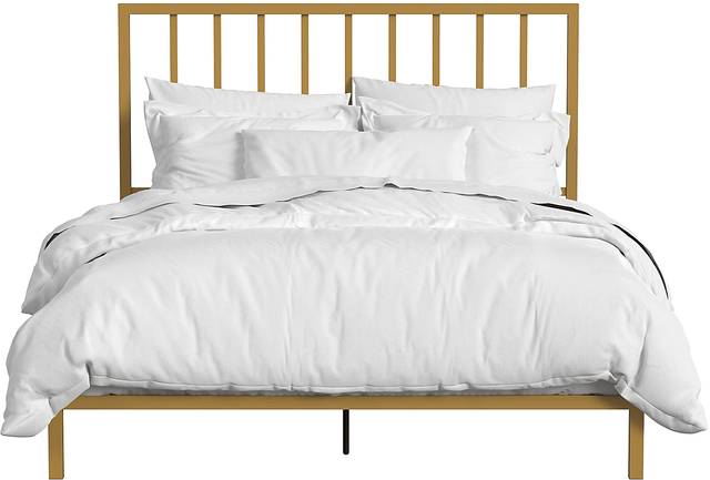 Belorna Gold Queen Platform Bed - Thumbnail - Image 2