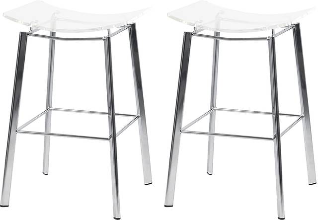 Belriban Chrome Bar Stool, Set of 2 - Thumbnail - Image 1