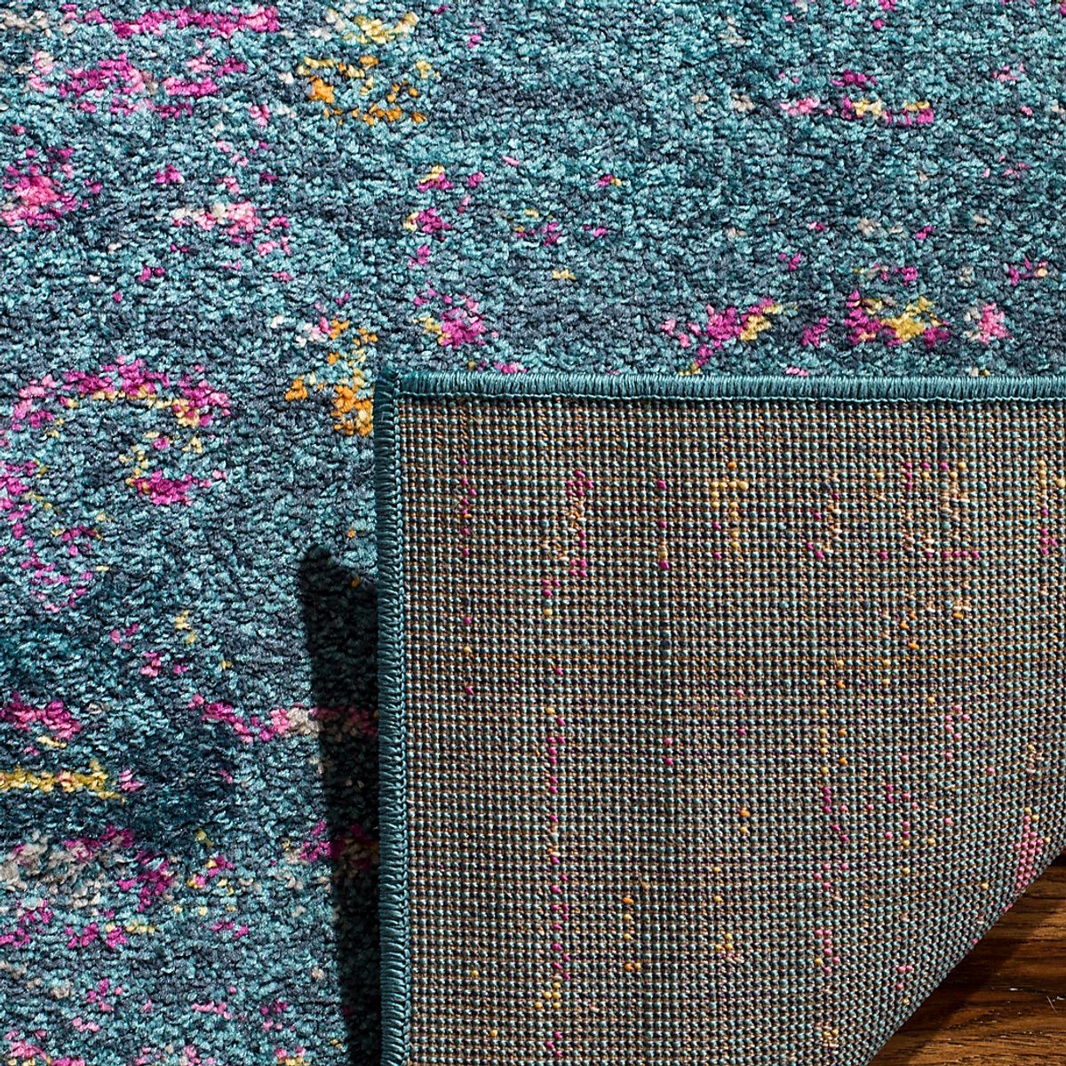 Beltrees Blooms Blue Polypropylene Fabric Rug | Rooms to Go