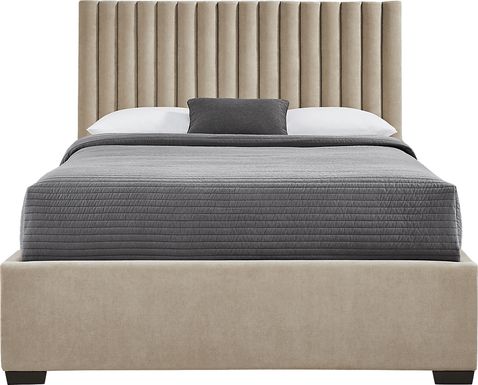 Belvedere Beige 3 Pc King Upholstered Bed