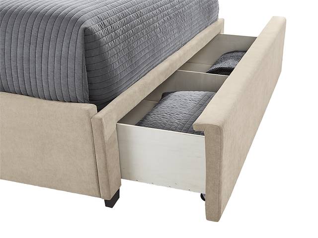 Belvedere Beige 3 Pc Queen Upholstered Storage Bed - Thumbnail - Image 2