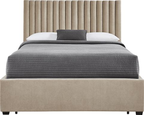 Belvedere Beige 3 Pc Queen Upholstered Storage Bed