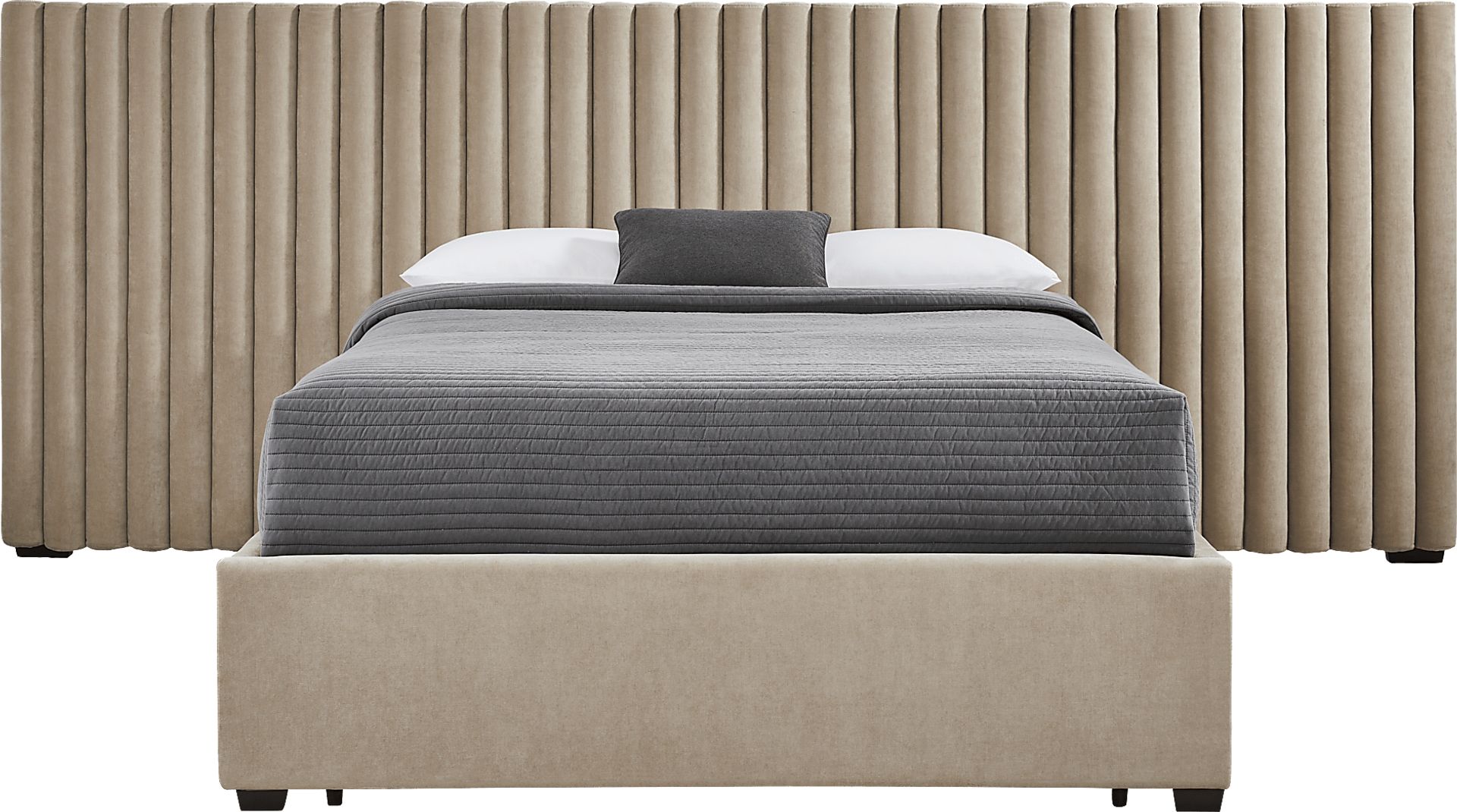 Belvedere Beige 4 Pc King Upholstered Storage Wall Bed - Image 1
