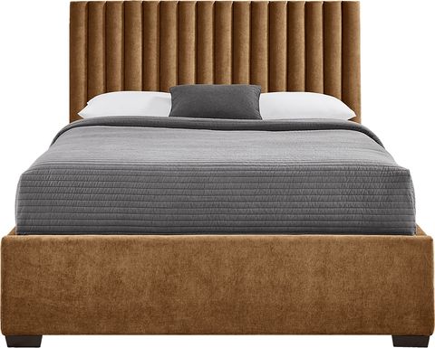 Belvedere Cognac 3 Pc King Upholstered Bed