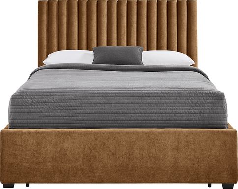 Belvedere Cognac 3 Pc King Upholstered Storage Bed