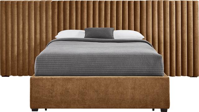 Belvedere Cognac 4 Pc King Upholstered Storage Wall Bed - Thumbnail - Image 1