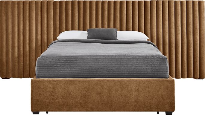 Belvedere Cognac 4 Pc Queen Upholstered Storage Wall Bed
