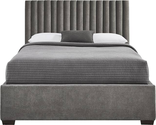 Belvedere Smoke 3 Pc King Upholstered Bed - Thumbnail - Image 1