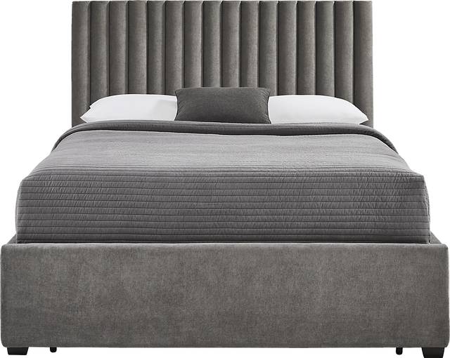 Belvedere Smoke 3 Pc Queen Upholstered Storage Bed - Thumbnail - Image 1