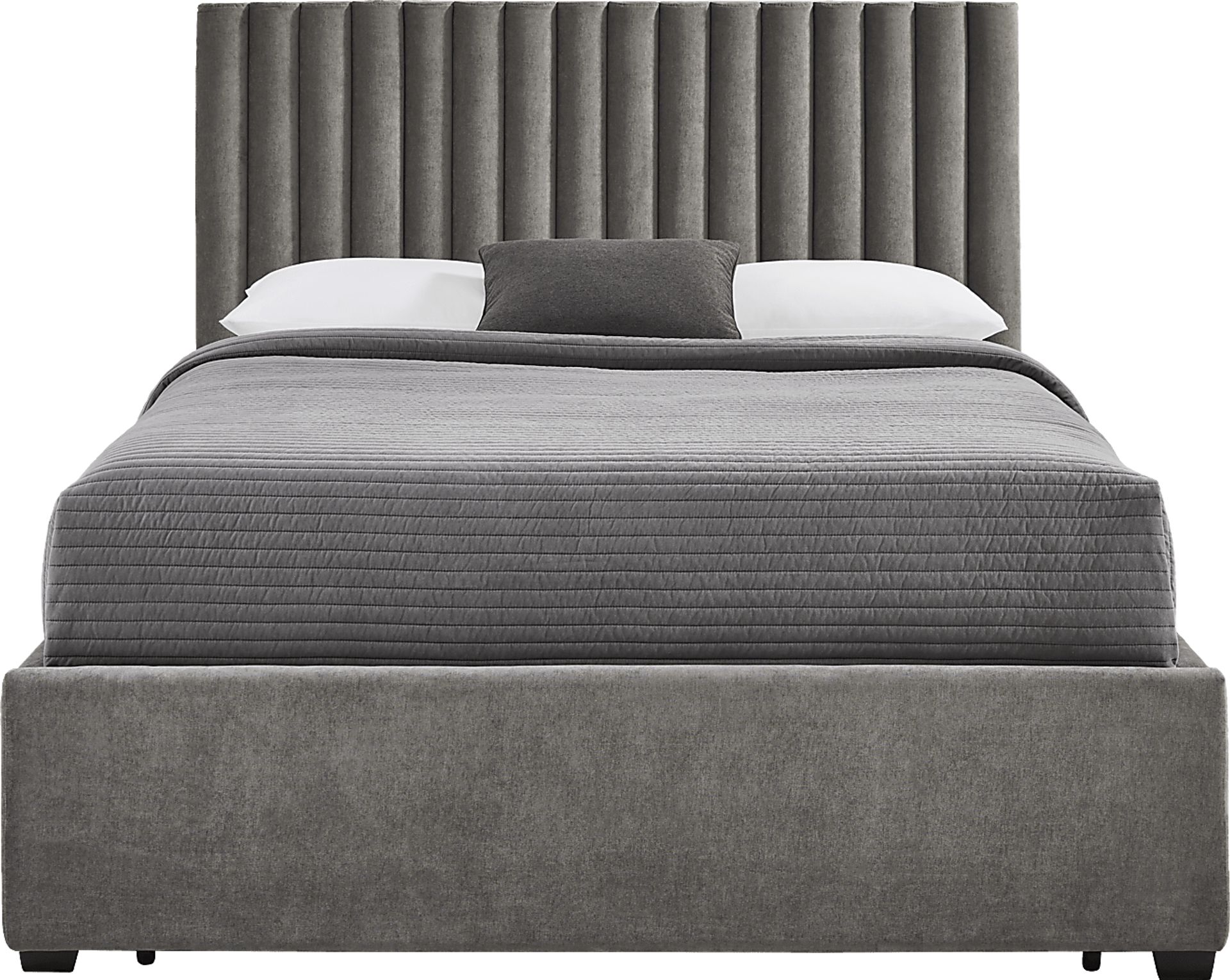 Belvedere Smoke 3 Pc Queen Upholstered Storage Bed - Image 1