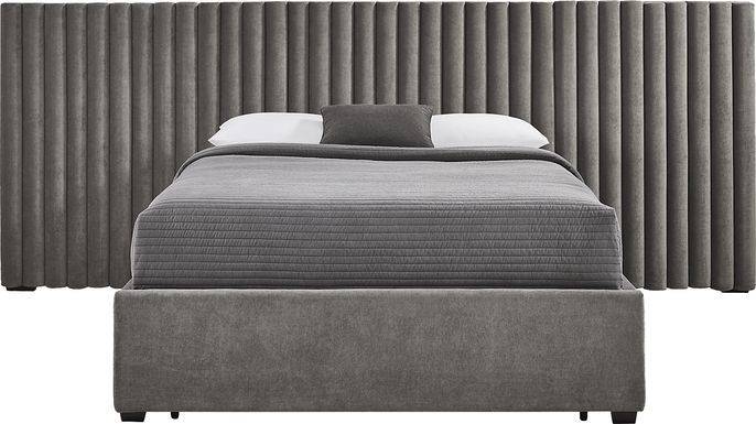 Belvedere Smoke 4 Pc King Upholstered Storage Wall Bed