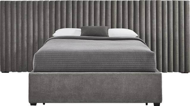 Belvedere Smoke 4 Pc Queen Upholstered Storage Wall Bed - Thumbnail - Image 1