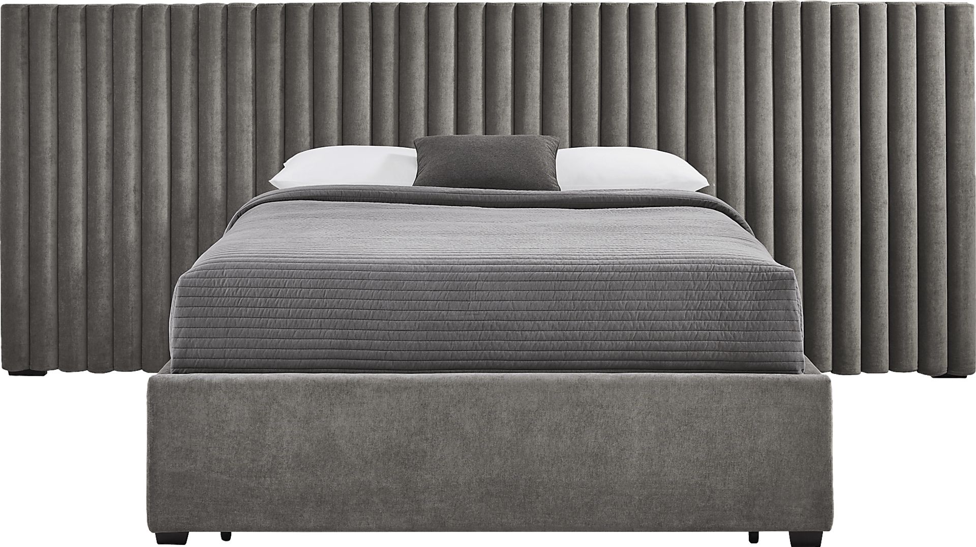 Belvedere Smoke 4 Pc Queen Upholstered Storage Wall Bed - Image 1