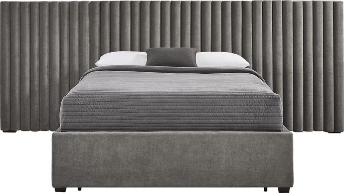 Belvedere Smoke 4 Pc Queen Upholstered Storage Wall Bed