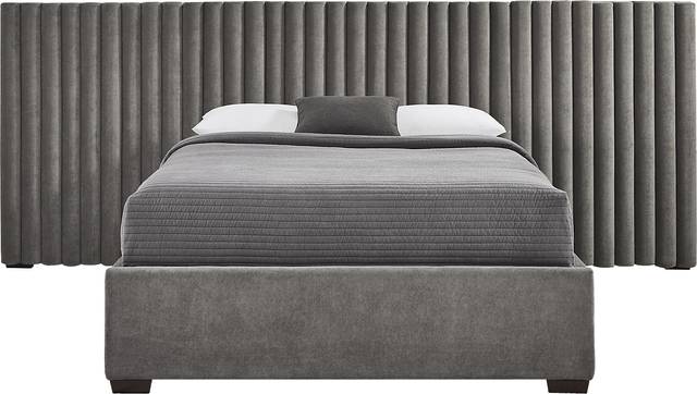 Belvedere Smoke 4 Pc Queen Upholstered Wall Bed - Thumbnail - Image 1