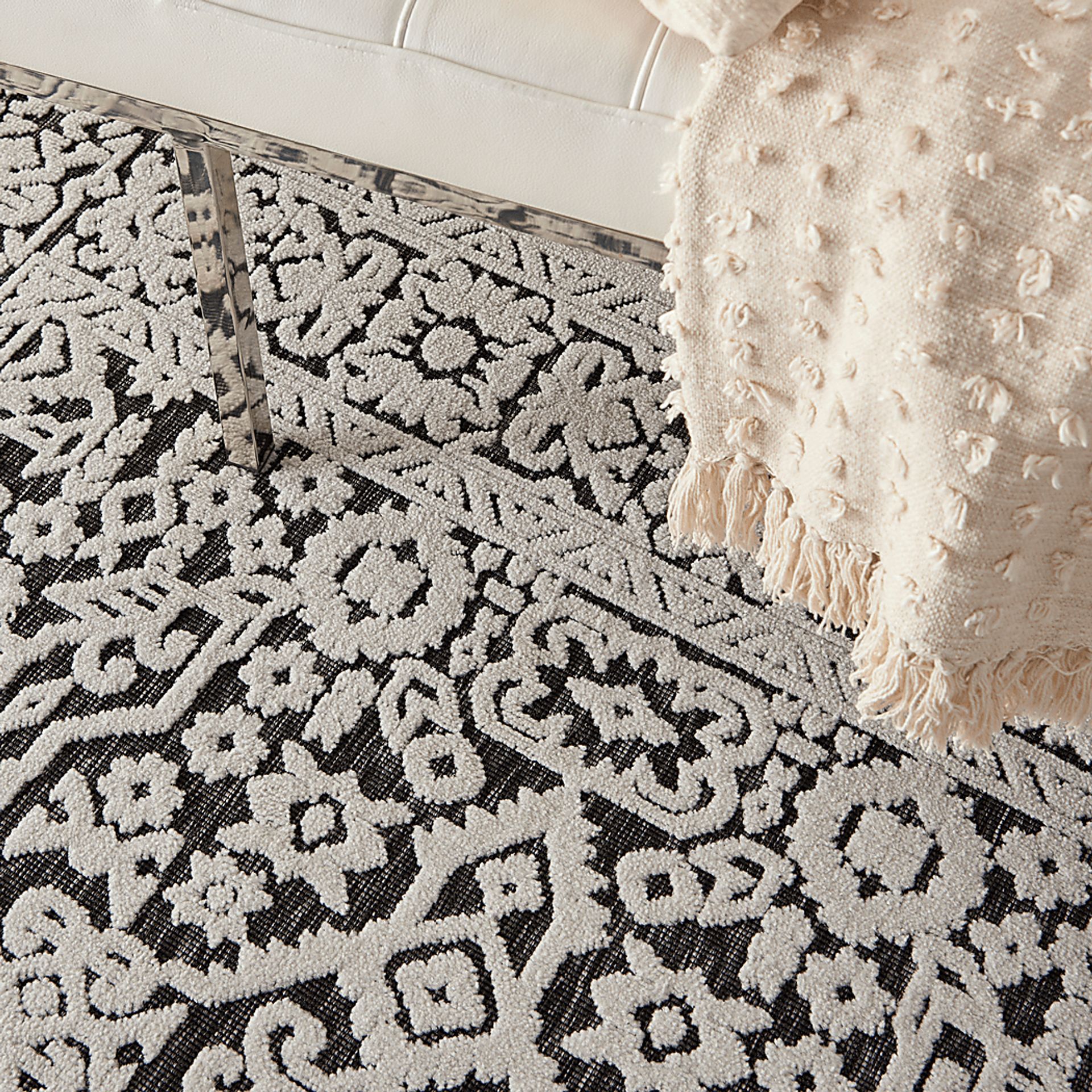 Belvie Dark Gray 5' x 7' Indoor/Outdoor Rug - Image 8