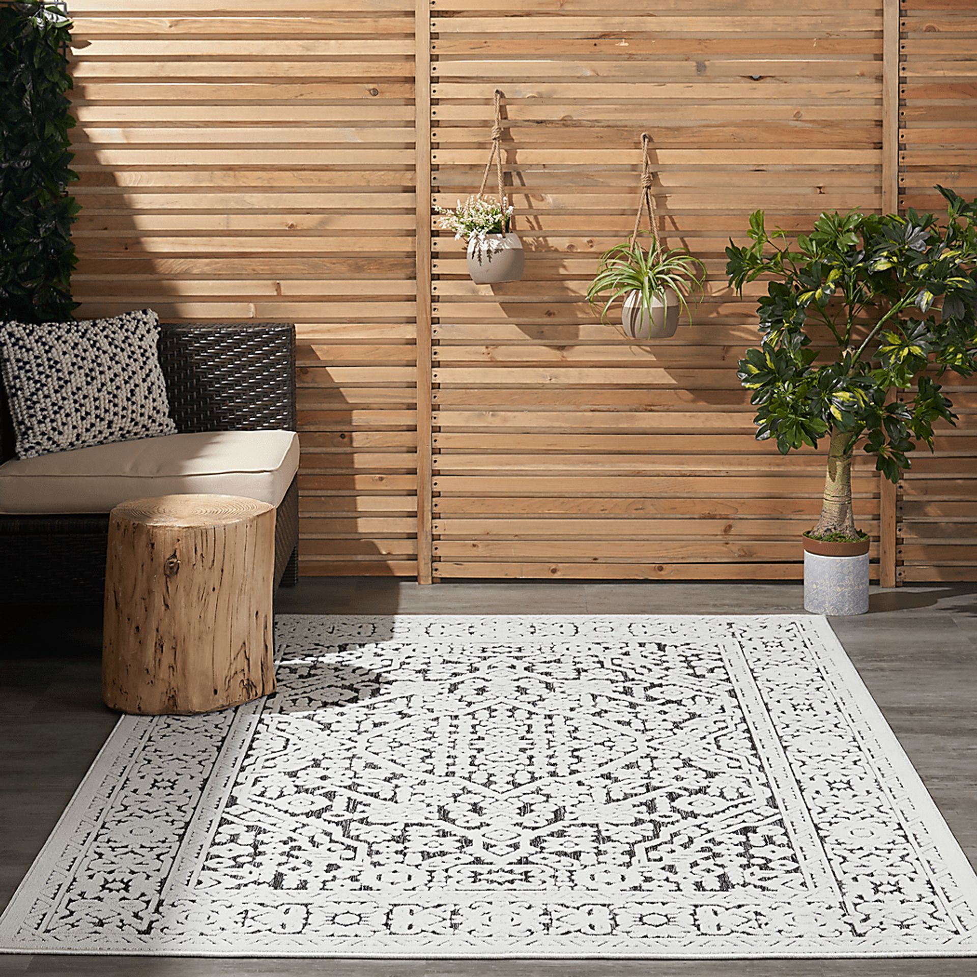 Belvie Dark Gray 5' x 7' Indoor/Outdoor Rug - Image 9