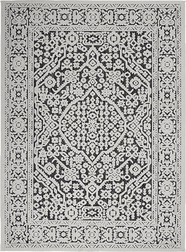 Belvie Dark Gray 5' x 7' Indoor/Outdoor Rug - Thumbnail - Image 1