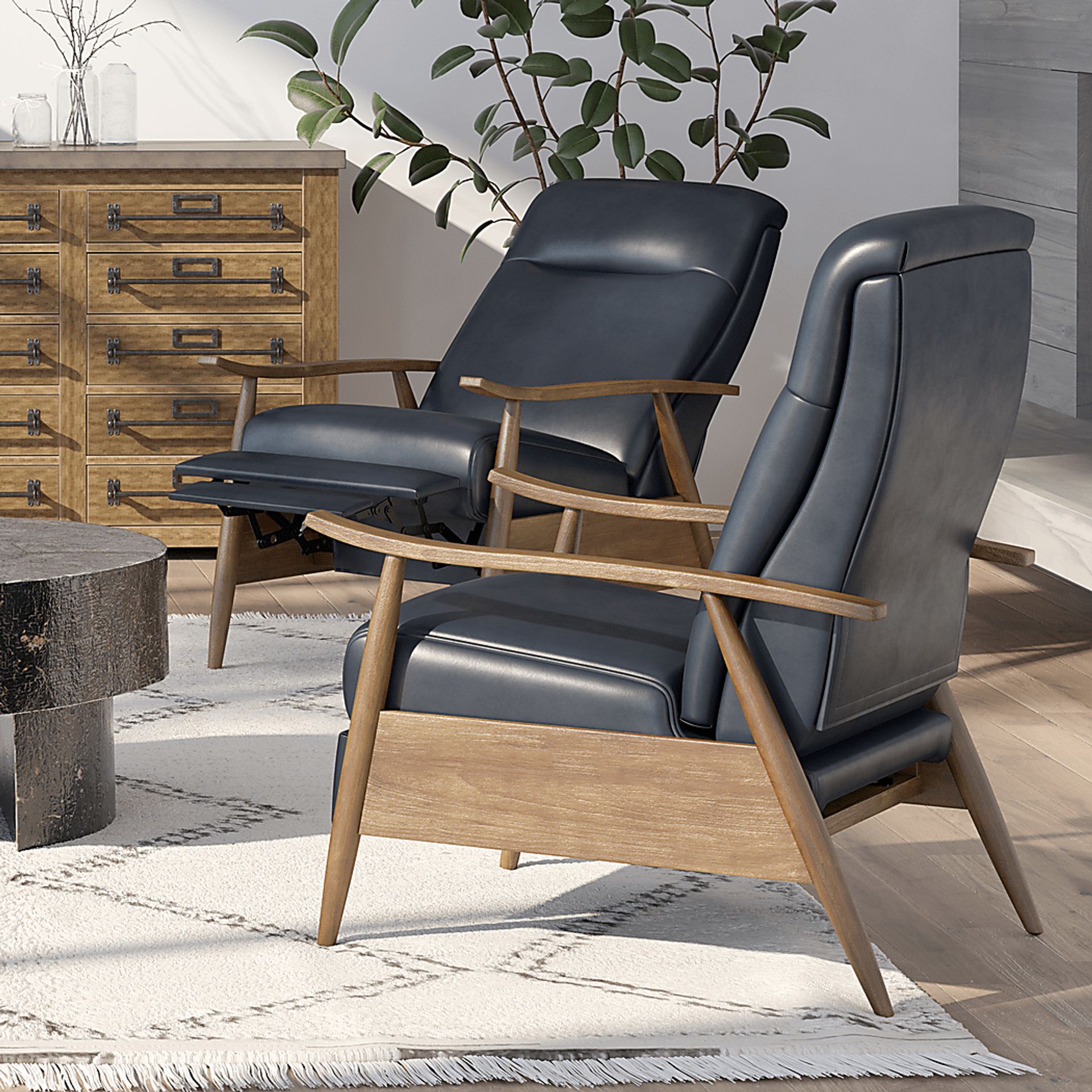 Benbro Blue Push Back Recliner - Image 12