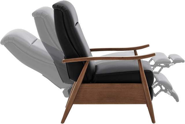Benbro II Black Leather Push Back Recliner - Thumbnail - Image 5