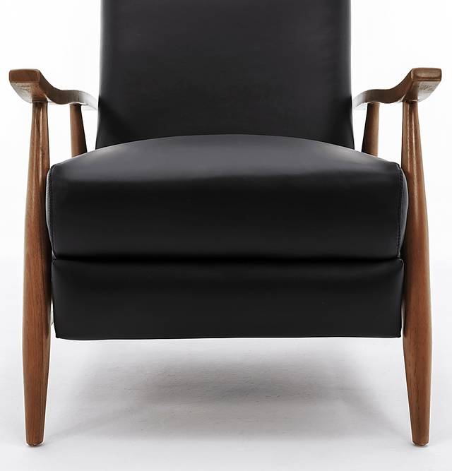 Benbro II Black Leather Push Back Recliner - Thumbnail - Image 9