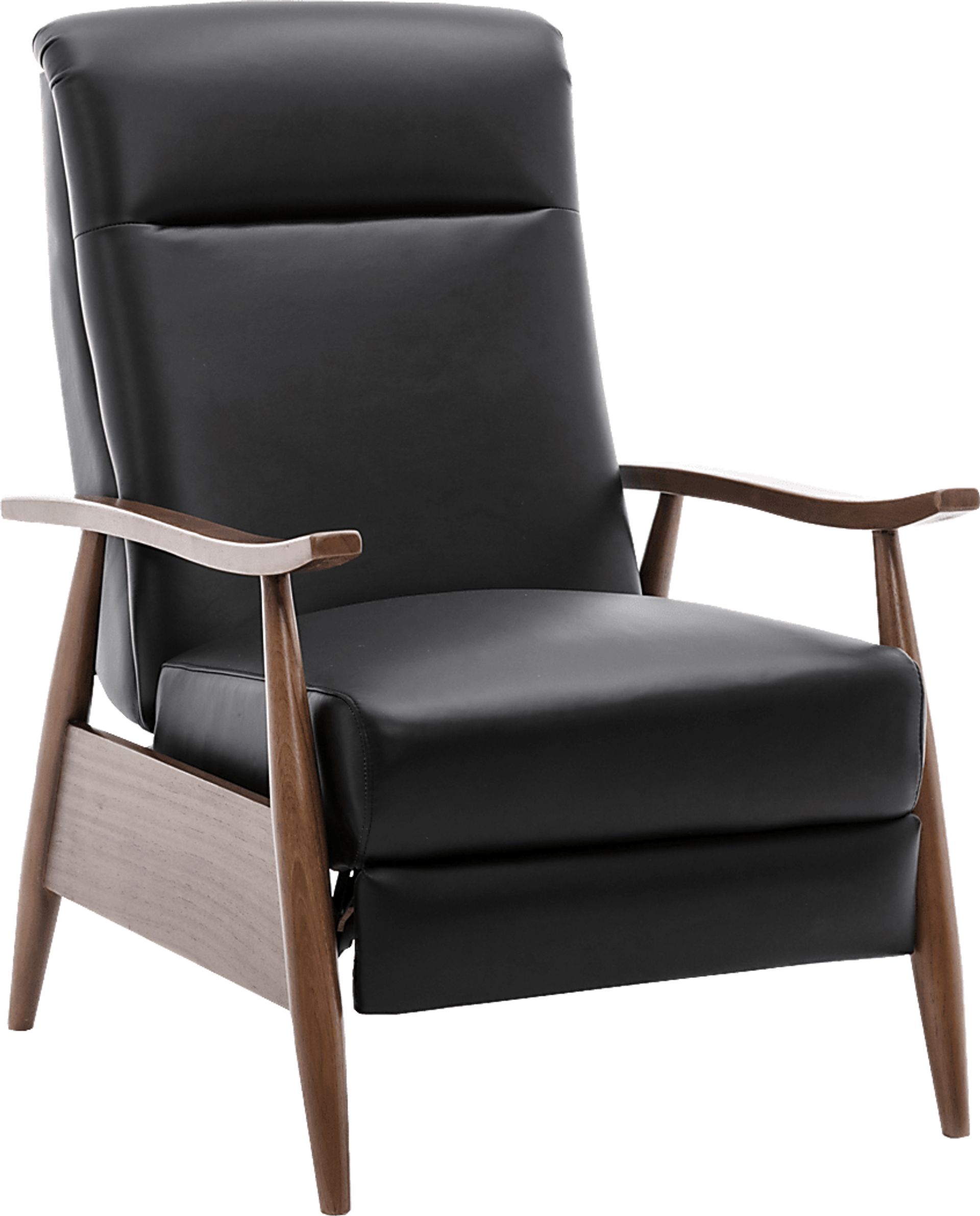 Benbro II Black Leather Push Back Recliner - Image 1