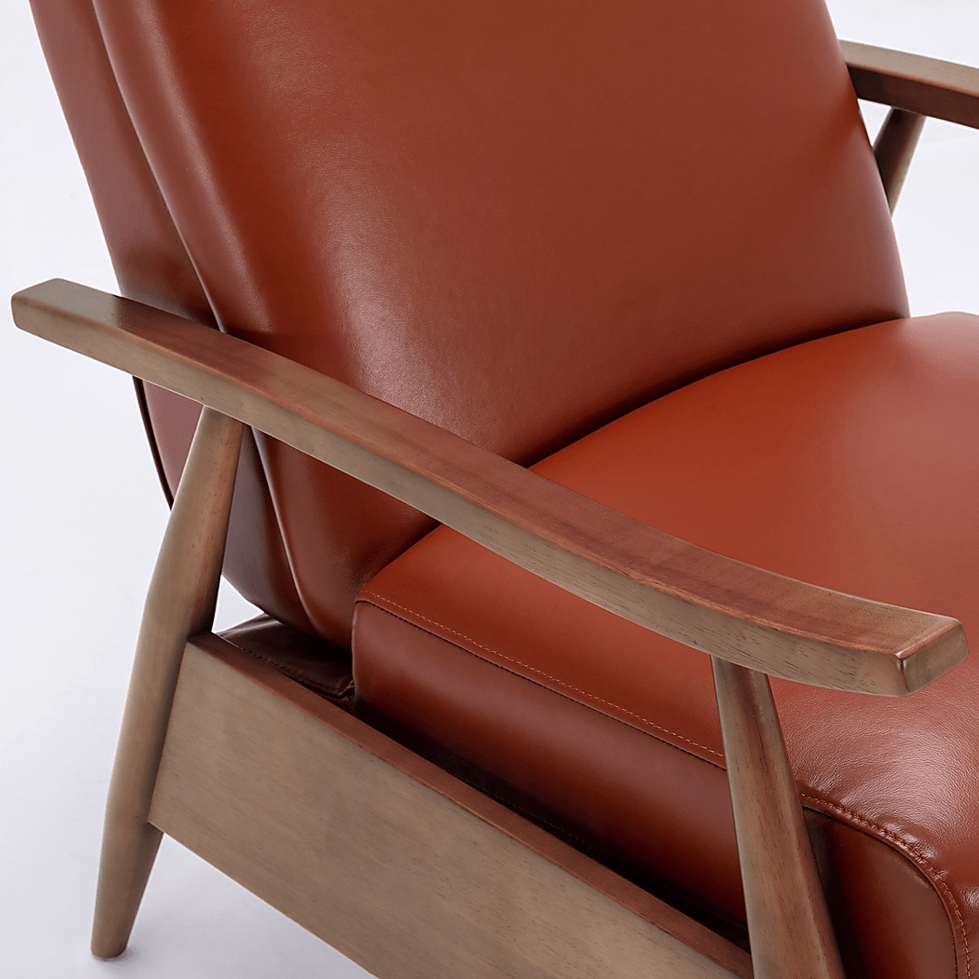 Benbro II Brown Leather Push Back Recliner - Image 8