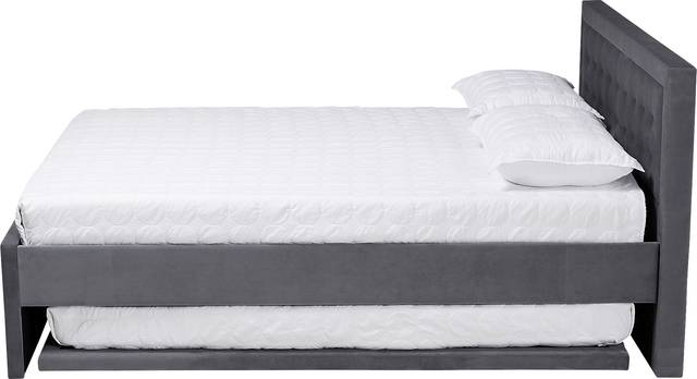 Beneden Gray Queen Platform Bed with Trundle - Thumbnail - Image 3