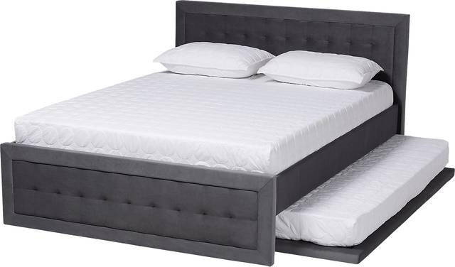 Beneden Gray Queen Platform Bed with Trundle - Thumbnail - Image 5