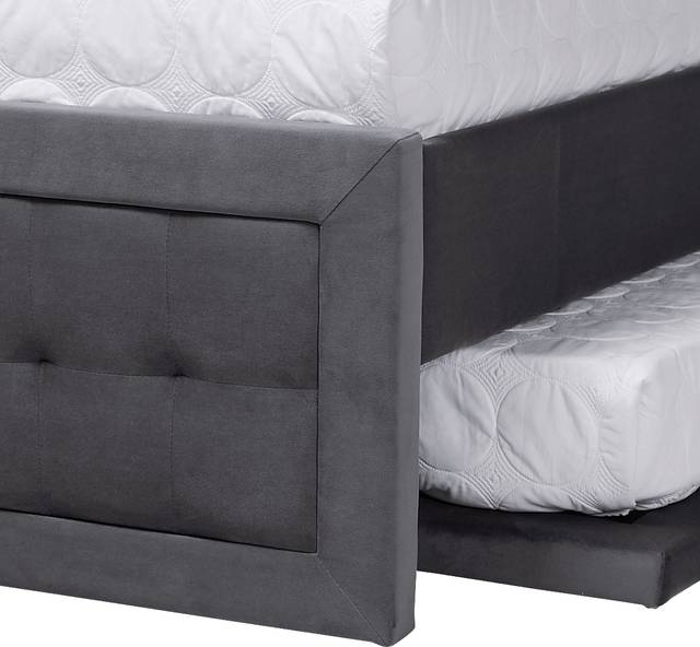 Beneden Gray Queen Platform Bed with Trundle - Thumbnail - Image 8