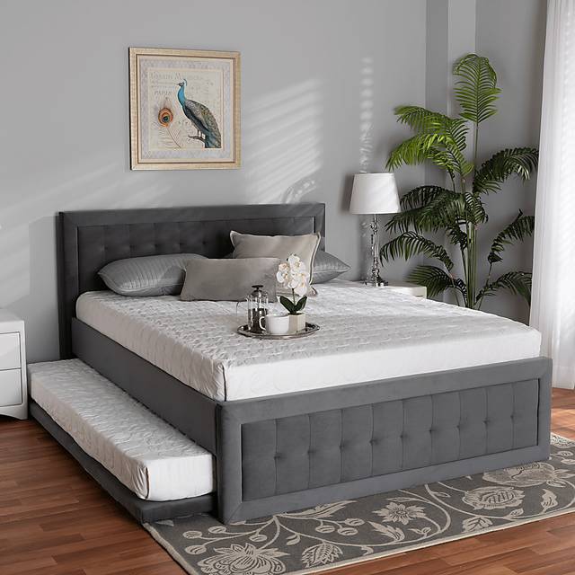 Beneden Gray Queen Platform Bed with Trundle - Thumbnail - Image 9