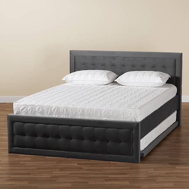 Beneden Gray Queen Platform Bed with Trundle - Thumbnail - Image 10