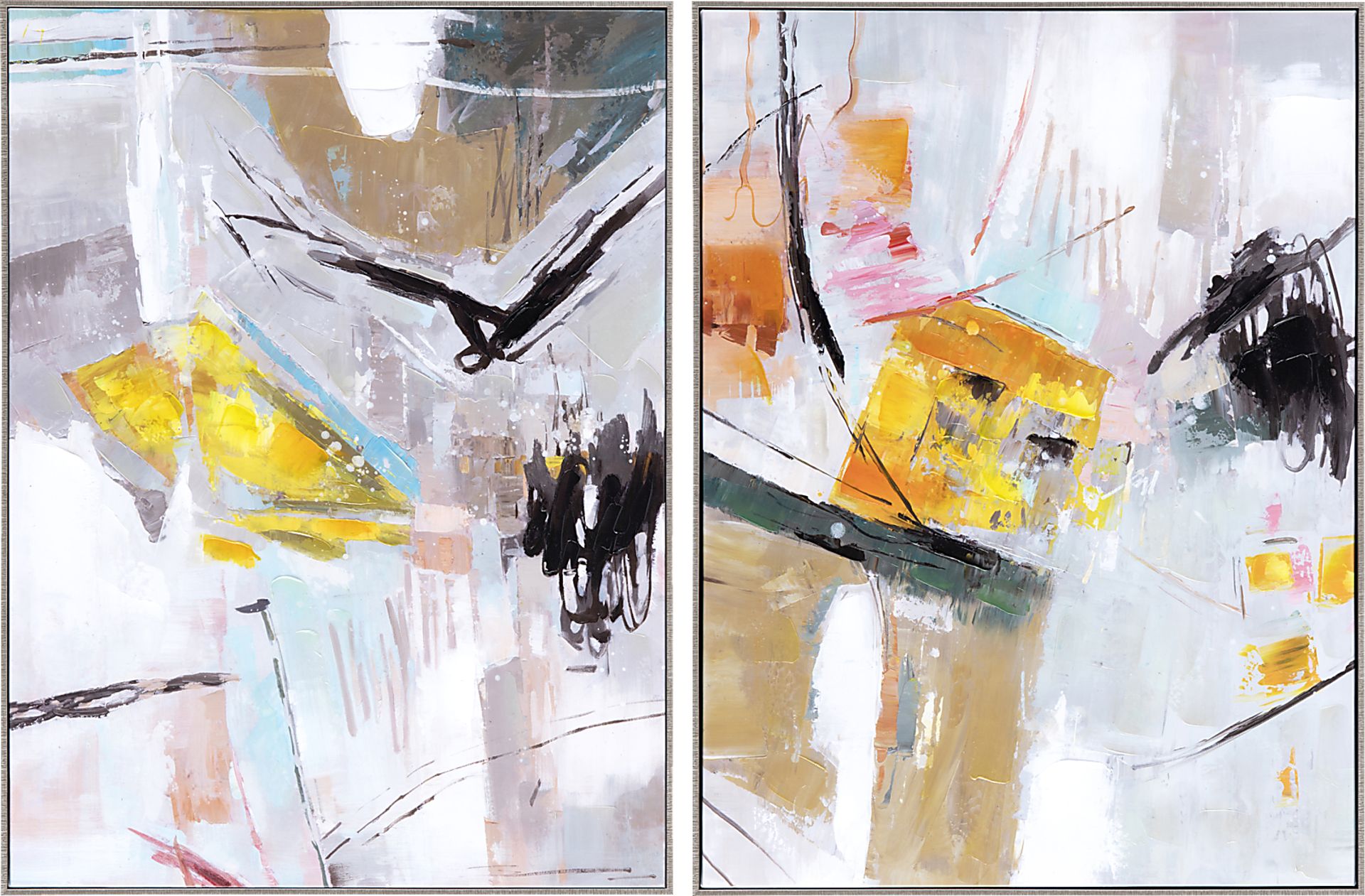 Benewah Yellow Artwork, Set of 2 - Image 1
