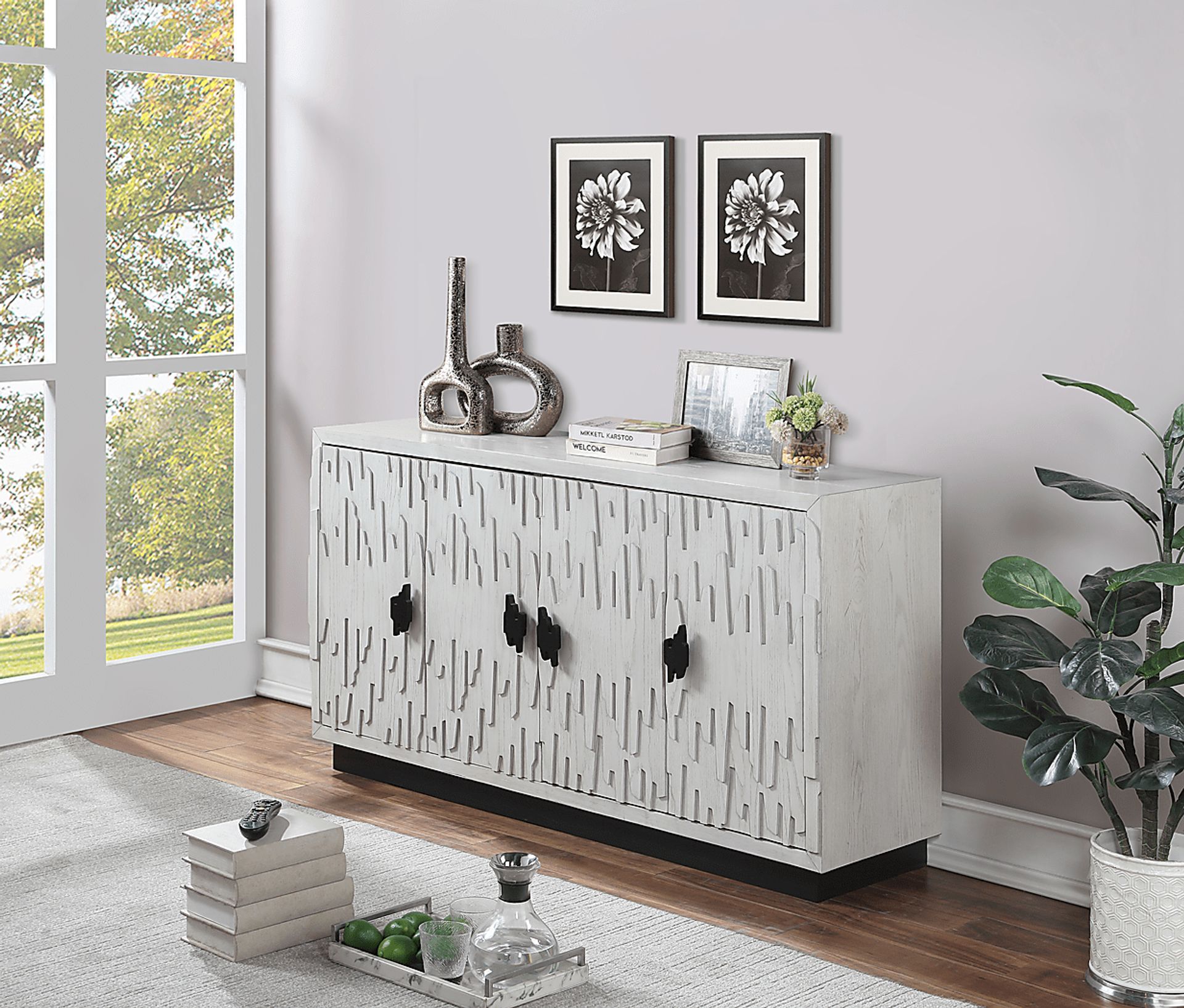 Benfer White Credenza - Image 4