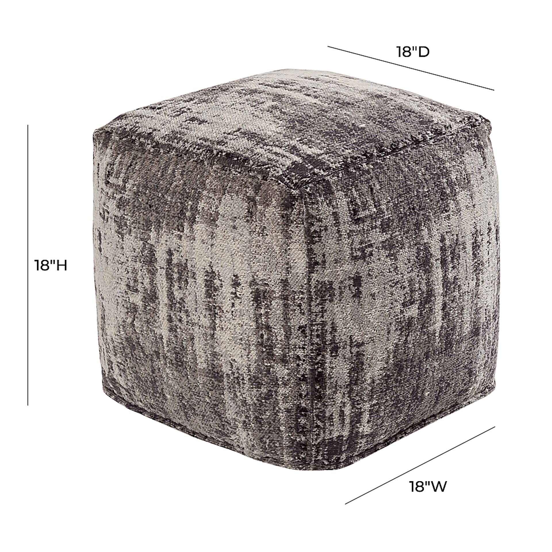 Benille Gray Pouf - Image 4