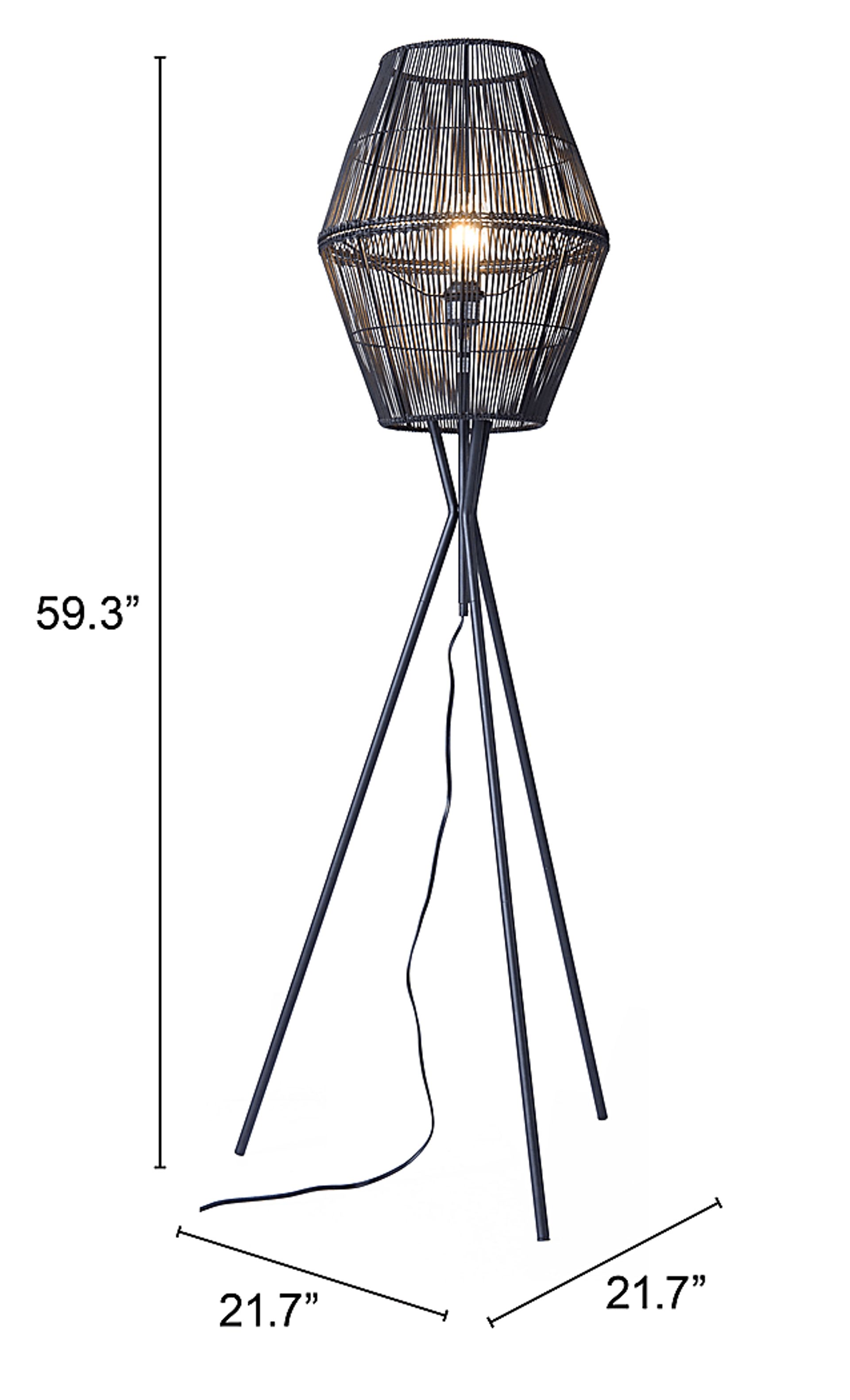 Benito Lane Black Floor Lamp - Image 8