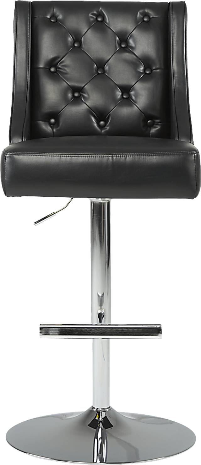 Benji Black Adjustable Swivel Barstool - Thumbnail - Image 2