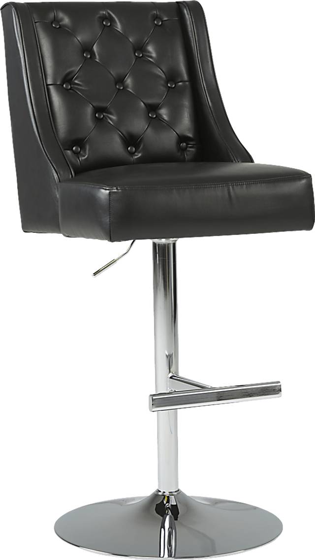 Benji Black Adjustable Swivel Barstool - Thumbnail - Image 1